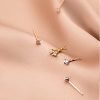 wholesale S925 Sterling Silver Star Stud Earrings with Diamond for Women, Light Luxury Student Fashion Jewelry for Dropshipping and Wholesale-Stud Earrings with Plastic Earplugs 925 Silver