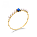 wholesale 9K Gold Japanese Chanel-style Fashion OL Natural Opal Pearl Ring for Women, Simple and Elegant-0-0