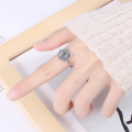 wholesale S925 Sterling Silver Minimalist Vintage European Style Round Queen Portrait Relief Ring, Versatile Trendy Index Finger Ring for Women-0-3