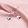 wholesale S925 Sterling Silver Korean Style Minimalist Fresh Small Heart Earrings, Japanese Sweet Fashion Ear Accessories G7402-0-0