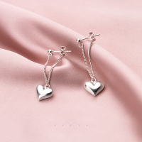 wholesale S925 Sterling Silver Korean Style Minimalist Fresh Small Heart Earrings, Japanese Sweet Fashion Ear Accessories G7402-S925 Silver Earrings 925 Silver