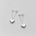 wholesale S925 Sterling Silver Korean Style Minimalist Fresh Small Heart Earrings, Japanese Sweet Fashion Ear Accessories G7402-0-1