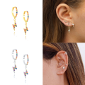 wholesale S925 Sterling Silver Hot-Selling Colorful Diamond Lightning Earrings for Women,-0-3