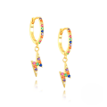 wholesale S925 Sterling Silver Hot-Selling Colorful Diamond Lightning Earrings for Women,-0-0
