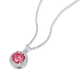 wholesale S925 Silver Women's New Round Pendant Necklace Wedding Pink Moissanite Gift Jewelry In Stock Wholesale-0-4