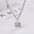 wholesale S925 Sterling Silver Letter M Pendant Necklace for Women, Ins Hip Hop Trendy Internet Famous Collarbone Chain, Minimalist Style Accessory, Colorfast Wholesale-0-0