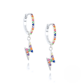 wholesale S925 Sterling Silver Hot-Selling Colorful Diamond Lightning Earrings for Women,-0-4