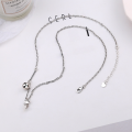 wholesale Sterling Silver Crown Cross Necklace for Women, Ins Trendy Niche Design, Vintage Antique-Finish Collarbone Chain, Unique Thai Silver-0-1