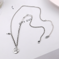 wholesale S925 Sterling Silver Letter M Pendant Necklace for Women, Ins Hip Hop Trendy Internet Famous Collarbone Chain, Minimalist Style Accessory, Colorfast Wholesale-0-1