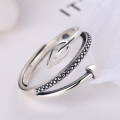 wholesale 925 Sterling Silver Arrow Ring Women's Korean Minimalist Ins Fashion Simple Niche Style Open Adjustable Index Finger Ring-0-0