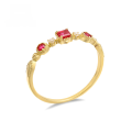 wholesale 9K gold light retro jewelry, ruby minimalist ring for women, ins-style elegant moissanite diamond new design-0-0