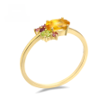 wholesale 9K Gold Natural Crystal Minimalist Fresh Ring, Factory Direct Wholesale and Drop Shipping of Elegant Colorful Personalized Hand Jewelry-0-0