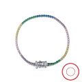 wholesale S925 Sterling Silver Cloud-Pull Jewelry Single Row Diamond Bracelet Korean Elegant Accessory Colorful Zircon Women's Jewelry-0-0