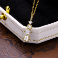 wholesale 9K gold Japanese minimalist luxury fashion necklace, geometric white topaz elegant and delicate niche-0-3