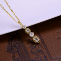 wholesale 9K gold Japanese minimalist luxury fashion necklace, geometric white topaz elegant and delicate niche-0-2
