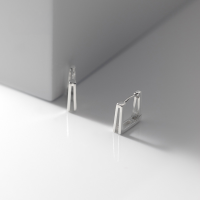 wholesale S925 silver ear studs, women's Korean-style minimalist double-layer geometric square elegant earrings G2221-S925 Silver Earrings>925 Silver