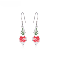 wholesale S925 Sterling Silver Korean Style Ladies' Creative Cute Radish Enamel Earrings Minimalist Versatile Jewelry Source Factory-0-0