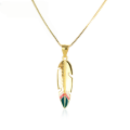 wholesale S925 Silver Japanese Korean Women's Vintage Creative Feather Enamel Pendant Necklace, Minimalist Versatile Accessory for Dropshipping-0-0