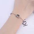 wholesale 9K Gold Japanese Korean Style Hollow Clover Bracelet for Women, Ins Niche Design Best Friend Hand Jewelry Simple Natural Green Gemstone-0-2