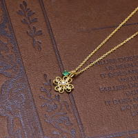 wholesale 9K Gold Artli Jewelry Light Luxury Hollow Banana Leaf Green Gem Multi-Combination Bracelet for Women K Gold Accessories Drop Shipping-Banana Leaf Emerald Bracelet 9K