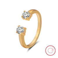 wholesale S925 Sterling Silver Cloud-Pull Jewelry Square Zircon Open Ring, Simple and Versatile Direct from Manufacturer-SR60-G Opening adjustable