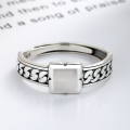 wholesale S925 Sterling Silver Lucky Ring Korean Style Personality Fashion Chain Internet Famous Vintage Trendy Niche Domineering Women's Index Finger-0-1