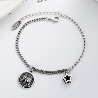 wholesale S925 Sterling Silver Knotted Heart Pendant Necklace, Trendy Women's Collarbone Chain, Dongdaemun Retro Thai Silver Necklace Chain, Drop Shipping-YL114/approx. 10.13g 925 silver