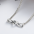 wholesale Metal material 925 silver square diamond necklace for women, Korean Thai silver versatile temperament trendy long pendant chain for sweaters, cool ins style-0-0