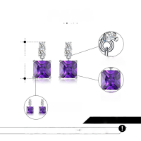 wholesale 9K gold Japanese minimalist luxury fashion necklace, geometric white topaz elegant and delicate niche-White Topaz + Zircon Cool Style Pendant>9K