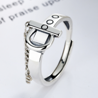 wholesale S925 Sterling Silver Lucky Ring Korean Style Personality Fashion Chain Internet Famous Vintage Trendy Niche Domineering Women's Index Finger-YJ157/approx. 2g Adjustable opening
