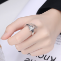 wholesale 925 Sterling Silver Retro Vintage Dongdaemun Style Harajuku Buckle Belt Ring for Women, Edgy and Trendy Index Finger Ring-0-3