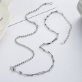 wholesale Metal material 925 silver square diamond necklace for women, Korean Thai silver versatile temperament trendy long pendant chain for sweaters, cool ins style-0-1