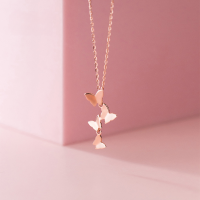 wholesale S925 silver forest-style sweet butterfly element necklace for women, elegant Korean-style sweet collarbone chain D7878-S925 silver necklace silver>925 silver