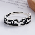 wholesale 925 Sterling Silver Letter B Resin Ring for Women, Fashionable, Unique, Trendy, European and American Style, Light Luxury, Niche Design Ring-0-0