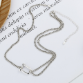 wholesale 925 Sterling Silver Korean U-Type Chain Horse Pendant Choker Necklace Short Chain Collarbone Chain Trendy Street Hip Hop Necklace-0-1