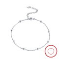 wholesale S925 Sterling Silver Cloud-Pull Anklet with Dull-Polished Beads and Turning Beads, Simple and Versatile, Cross-Border Wholesale Bestseller-0-5