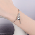 wholesale 925 Sterling Silver Pin Heart Bracelet for Women, Ins Minimalist Style, Niche Design, Simple and Unique, Vintage-Inspired, Versatile Matching for Best Friends-0-2