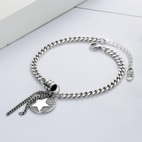 wholesale S925 Sterling Silver Round Plate Five-Pointed Star Bracelet for Women, Versatile Korean Style Ins Minimalist Design Fashion Trendy Women's Accessory-YS056/approx. 9.9g 925 silver