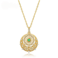 wholesale S925 Silver Japanese Light Luxury Vintage Dreamy Ferris Wheel Gem Pendant with Natural Emerald and Classical Patterns-0-4