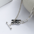 wholesale S925 Sterling Silver Fashionable and Unique Hip Hop European and American New Design Thick Chain B Letter Non-Tarnishing Silver Necklace-0-0