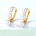 wholesale S925 Sterling Silver Korean Style Minimalist Shell Pearl Geometric Earrings for Women, Internet Famous Student Wholesale Jewelry-0-0