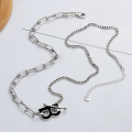 wholesale S925 Sterling Silver Fashionable and Unique Hip Hop European and American New Design Thick Chain B Letter Non-Tarnishing Silver Necklace-0-2