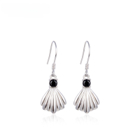 wholesale S925 Sterling Silver Korean Dongdaemun Zircon Earrings Fashion Shell-shaped Accessories Wholesale for Women-Earrings with plastic earplugs 925 silver