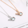 wholesale Sterling Silver Moonstone Sterling Silver Little Rabbit Necklace for Women, Simple and Fresh Style Collarbone Chain, Gift for Best Friend-0-0