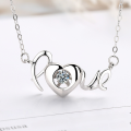 wholesale S925 Sterling Silver Women's LOVE Necklace with Dynamic Pendant, Simple and Internet-Famous Style, Unique Fashion Design Gift for Friends-0-1