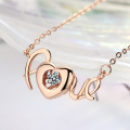 wholesale S925 Sterling Silver Women's LOVE Necklace with Dynamic Pendant, Simple and Internet-Famous Style, Unique Fashion Design Gift for Friends-0-2