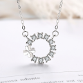 wholesale 925 Sterling Silver Four-Leaf Clover Necklace Women's Trendy Collarbone Chain Simple Forest Style Fresh Wind Internet Celebrity Personality Niche Design-0-1