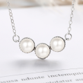 wholesale S925 Sterling Silver Gentle Japanese Freshwater Pearl Smile Necklace, Stylish and Minimalist Versatile Collarbone Chain-0-1