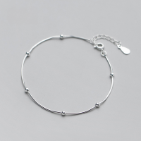 wholesale S925 Silver Bracelet for Women, Korean Style, Simple and Personalized, Smooth Bead Snake Chain, Elegant and Sweet Hand Jewelry S4265-S925 Silver Bracelet>925 Silver