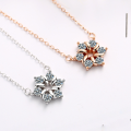 wholesale S925 Sterling Silver Fashionable and Unique Sunflower Pendant Necklace for Women, Trendy Fade-Resistant Choker with Zircon in Minimalist Style-0-0